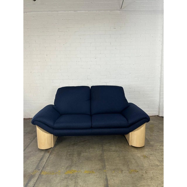 Italian Sofa With Chunky Maple Legs For Sale In Los Angeles - Image 6 of 8