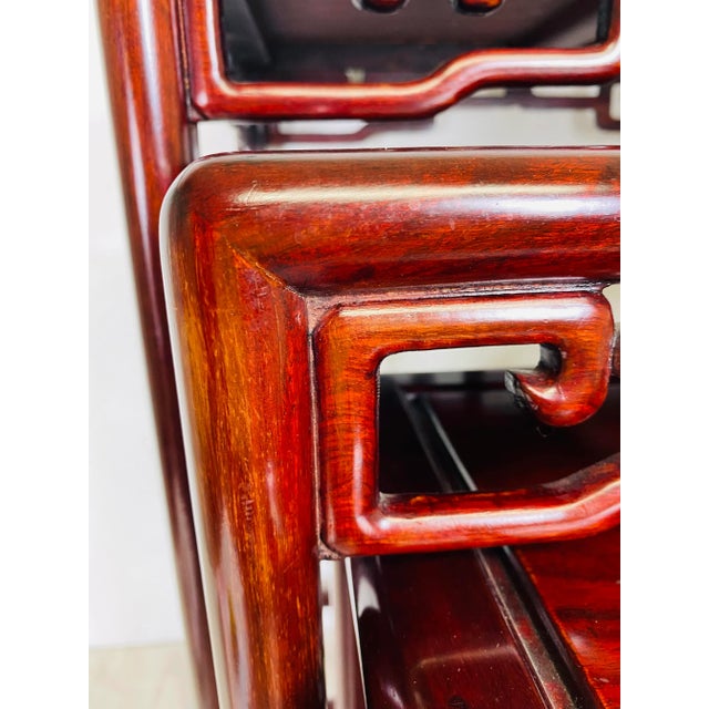 Vintage Hand Carved Asian Style Mahogany Nest of Tables. For Sale - Image 9 of 13