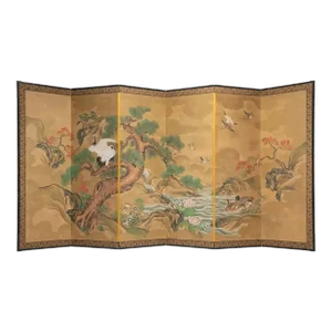 20th Century Japanese Six Panel River Screen