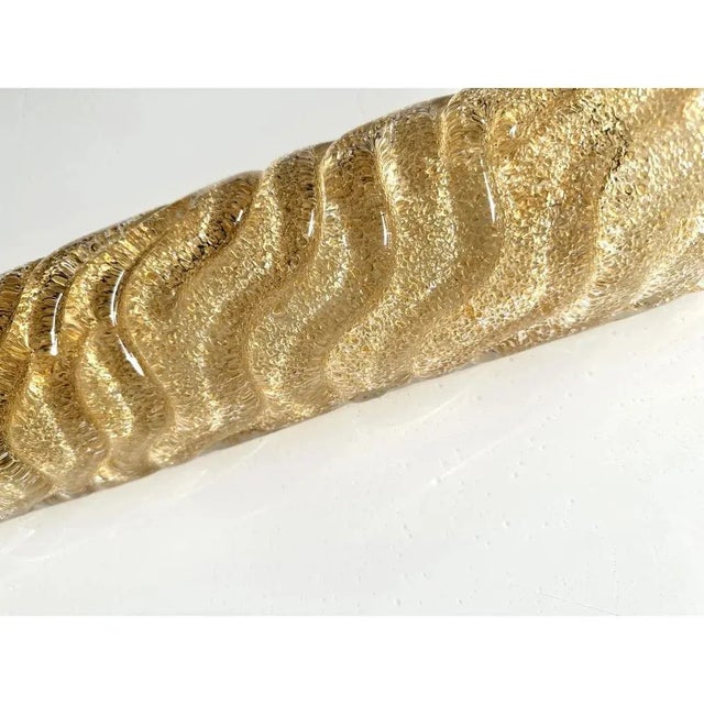 Mid-Century Modern Venetian Gold Graniglia Murano Glass Wall Sconces by Simoeng, Set of 4 For Sale - Image 3 of 14