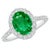 Introducing a truly stunning piece, behold the 2.5 Carat Oval Natural Zambian Emerald & 1.25 ct Diamond Ring in exquisite...