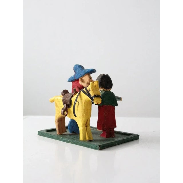 Vintage Folk Art Western Cowboy Scene For Sale - Image 4 of 6