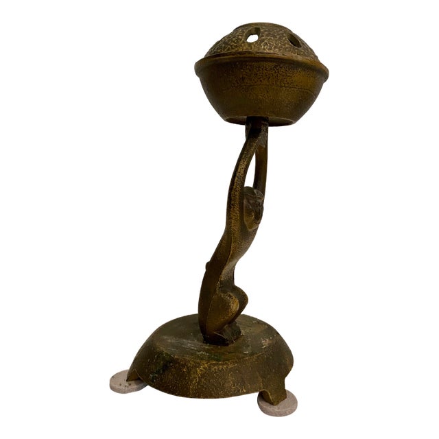 Vintage Bronze/Brass Japanese Candle Holder For Sale