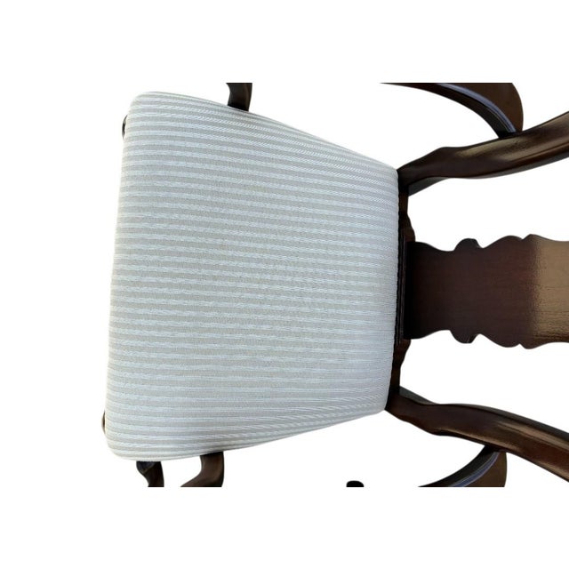 Pair Thomasville Collectors Cherry Queen Ann Dining Room Side Armchair 1990s For Sale - Image 9 of 16