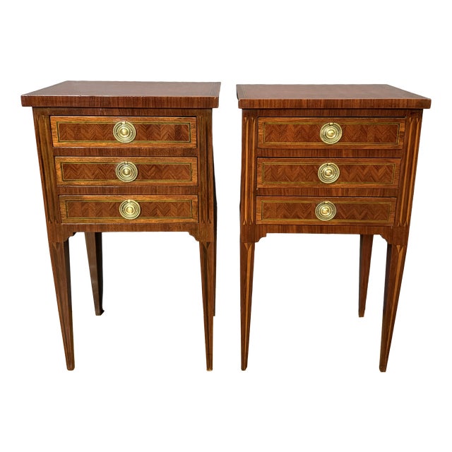 Louis XVI Style Bedside Tables, 1920s, Set of 2 For Sale