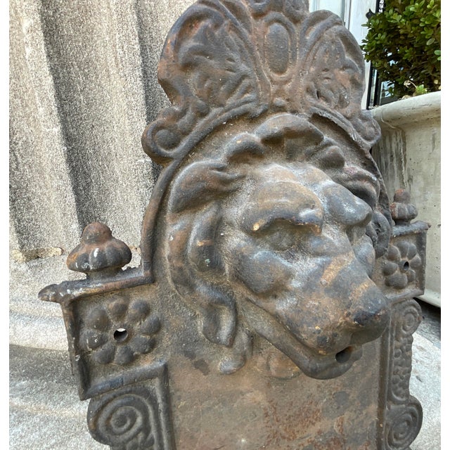 Early 20th Century Cast Iron Lion Architectural Fountain Back For Sale - Image 15 of 17