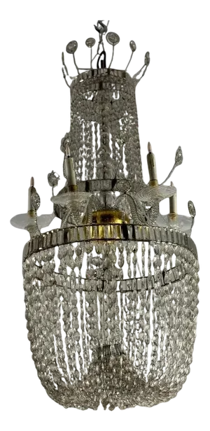 Navette Cut Crystal Chandelier, 1800