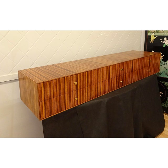 Floating Zebrawood Sideboard From the Directional Custom Collection 1967 For Sale - Image 14 of 16