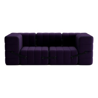 Curt Modular Set - Flexible 2-Seater with Armrests - Jet - 9607 (Blue / Purple) by Ambivalenz, Set of 7 For Sale
