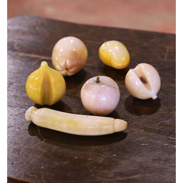 Italian Mid-Century Italian Carved Stone Fruits, Set of Sixteen For Sale - Image 3 of 6