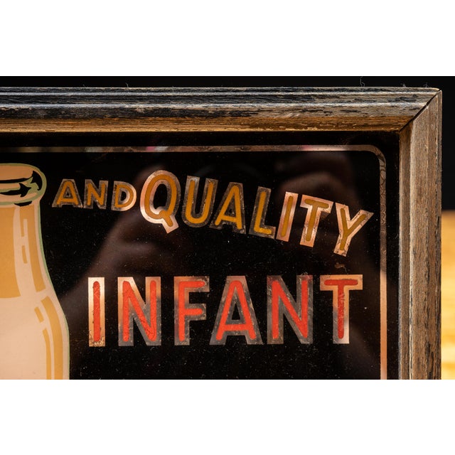 Early 20th Century Illuminated Glass Storefront Sanitary Infant Dairy Sign For Sale - Image 9 of 18