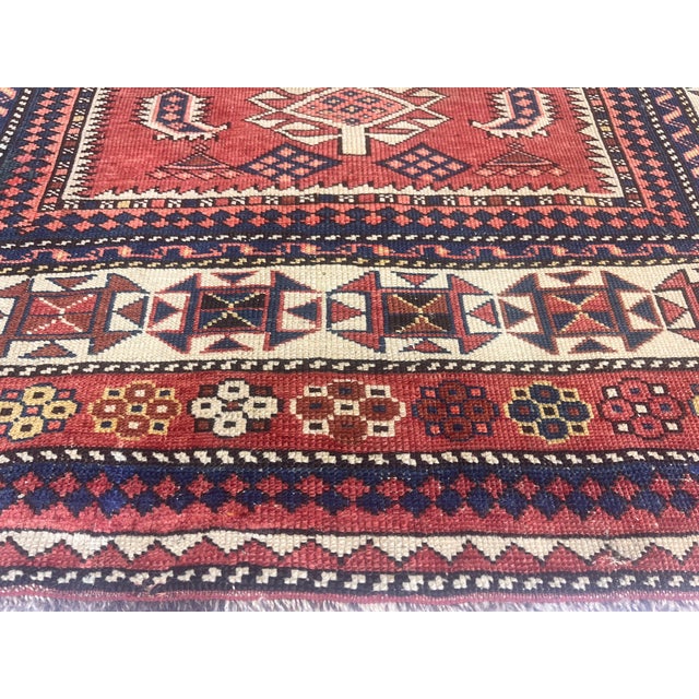 Late 19th Century Antique Caucasian Kuba Rug 3'8" X 4’11" For Sale - Image 5 of 6