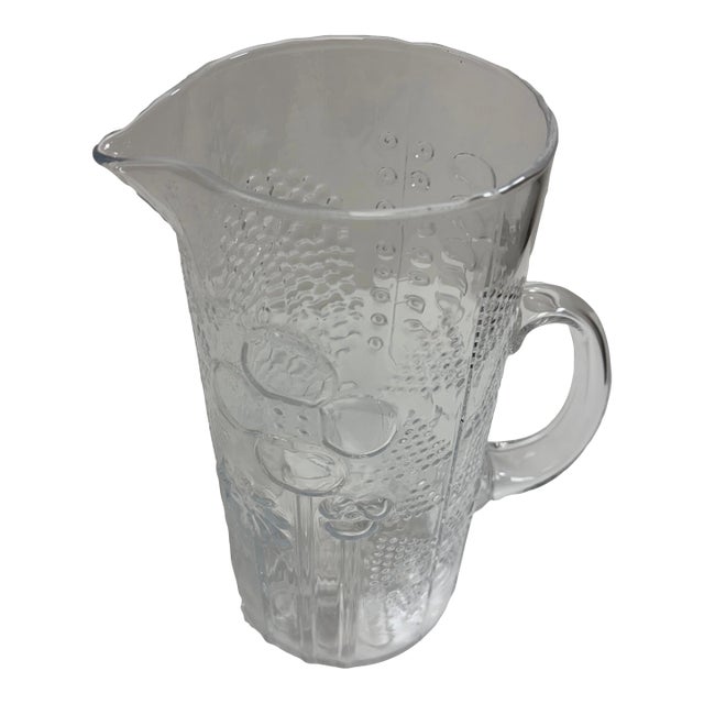 Vintage Iittala Finland 'Flora' Glass Pitcher For Sale