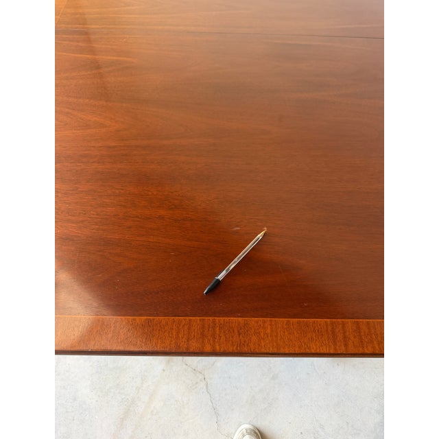Vintage Baker Furniture Georgian Style Double Pedestal Extension Dining Table For Sale - Image 16 of 18