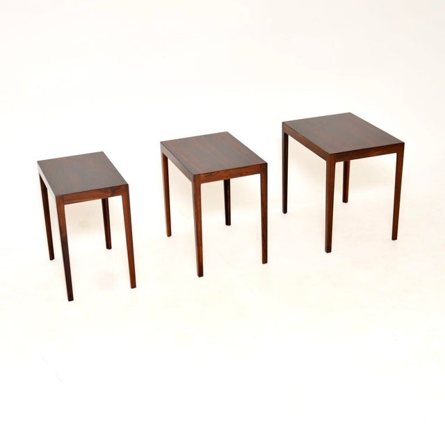 Vintage Danish Nesting Tables attributed to Rosengren Hansen, 1960, Set of 3 For Sale - Image 11 of 11