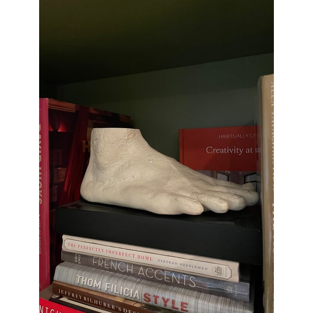 Wood Contemporary Plaster Foot Sculpture - Set of 2 For Sale - Image 7 of 8