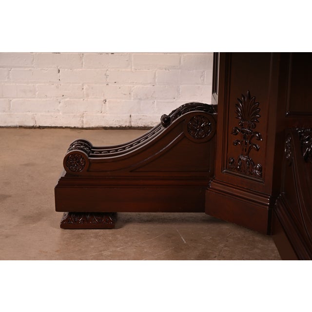 R. J. Horner Style Antique Victorian Carved Mahogany Pedestal Dining Table, Newly Refinished For Sale - Image 11 of 12