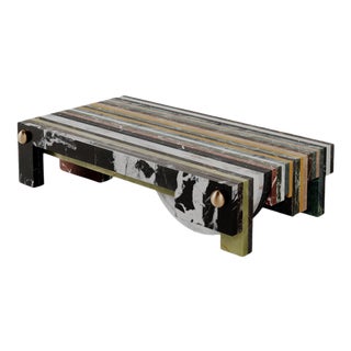 Architectural Layered Marble and Stone Strata Coffee Table by Esther Knopfler For Sale
