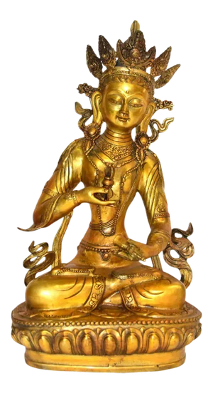 Gilt Bronze Vintage Tibetan Vajrasattva Buddha Statue