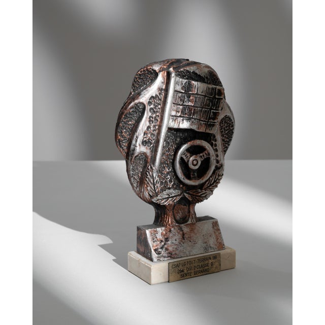1990s Belgian Metal & Marble Trophy For Sale - Image 11 of 18