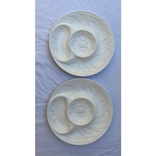 White Majolica Artichoke Plates- A Pair For Sale In Palm Springs - Image 6 of 8