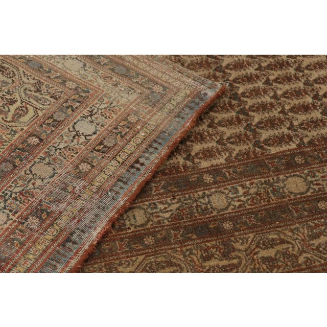 Vintage Turkish Hereke Rug With Brown Classic Geometric Design - Rug & Kilim For Sale - Image 10 of 10
