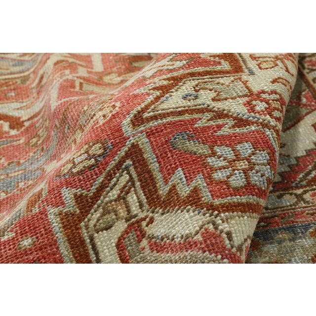 Antique Persian Heriz Rug, 11'07 X 11'01 For Sale In Dallas - Image 6 of 10