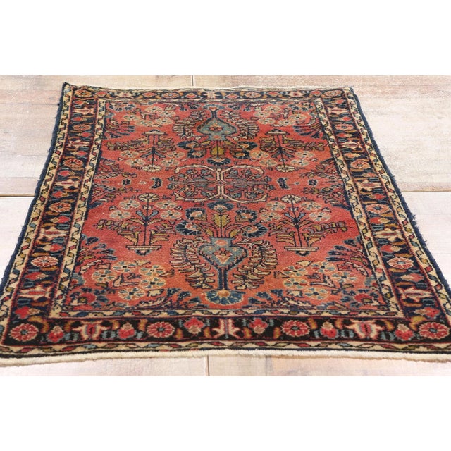 Red Antique Persian Hussainabad Hamadan Rug - 02'08 X 04'00 For Sale - Image 8 of 9