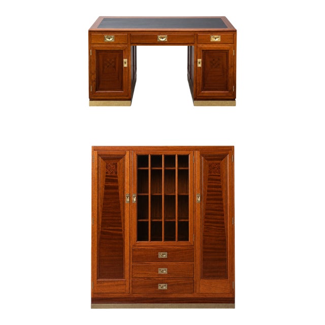 Art Nouveau Gentlemans Study by Julius & Josef Herrmann for Maximilian Rossipaul, 1911, Set of 2 For Sale