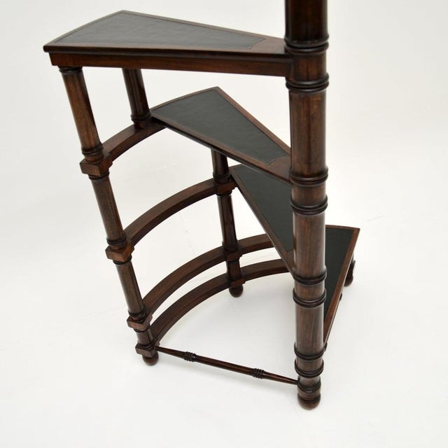 Wood Georgian Leather Top Library Step, 1930s For Sale - Image 7 of 11
