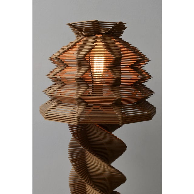 Vintage Folk Art Popsicle Stick Table Lamp, Circa 1970s For Sale - Image 9 of 18