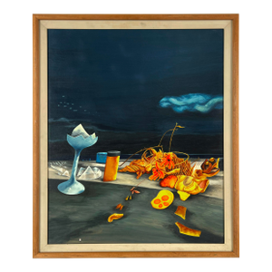 "Nightgale" Surreal Still Life in a Blue Landscape Style of Yves Tanguy and Dali by Kennard M Harris