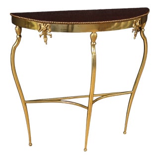 20th Century Italian Gilded Brass Console Table, 1950s For Sale