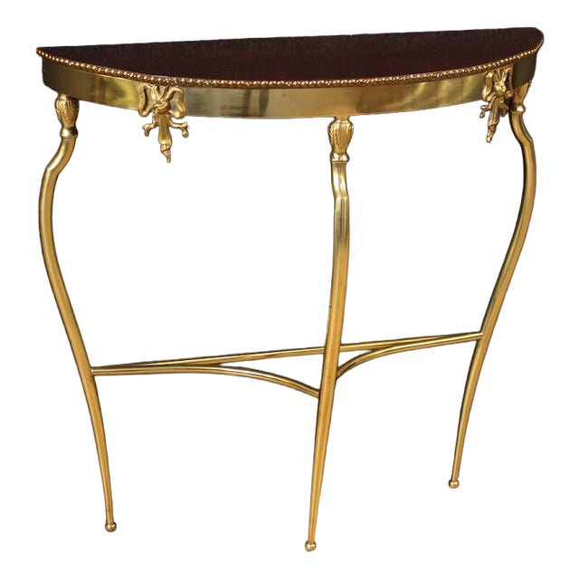 20th Century Italian Gilded Brass Console Table, 1950s For Sale