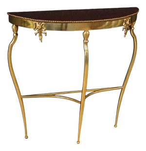 20th Century Italian Gilded Brass Console Table, 1950s