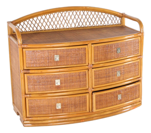 Vintage Rattan Chest of Drawers, 1970s