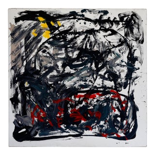 Vintage Abstract Painting on Canvas For Sale