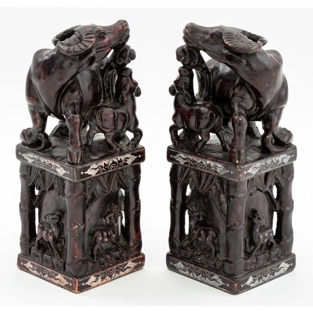 Chinese Carved Hardstone Large Chop Seals, Pair For Sale In New York - Image 6 of 9