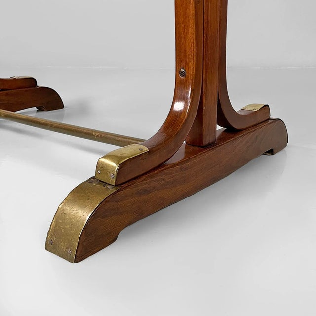 Italian Rectangular Dining Tables in Wood and Brass, 1930s, Set of 2 For Sale - Image 14 of 18