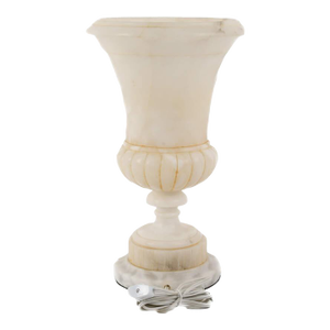 Mid 20th Century Italian Carved Alabaster Urn Accent Lamp