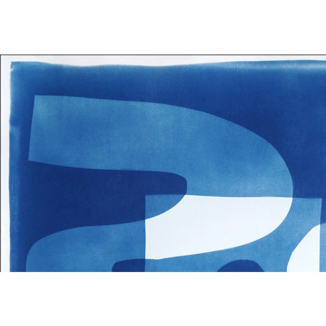 Blue 2025, Desert Modernism Cyanotype Monotype on Watercolor Paper, Blue and White "Cloudy Night", Handmade Monotype Cyanotype on Paper by Kind of Cyan For Sale - Image 8 of 8