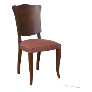 1920s French Scalloped Walnut Chair For Sale
