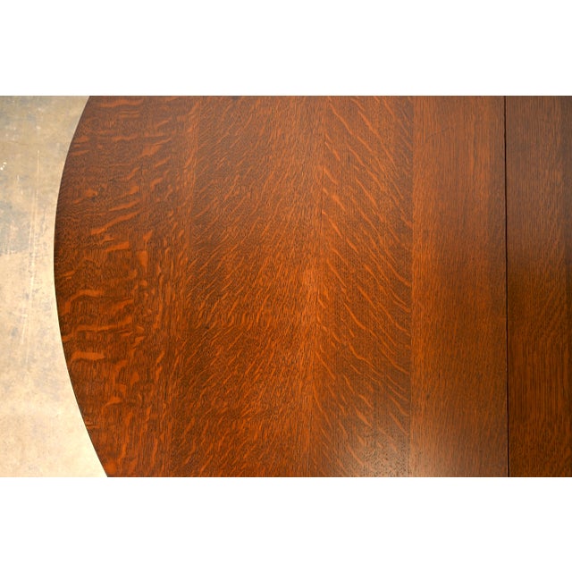 L. & J. G. Stickley Antique Mission Oak Arts & Crafts Extension Dining Table | Newly Refinished For Sale - Image 11 of 17
