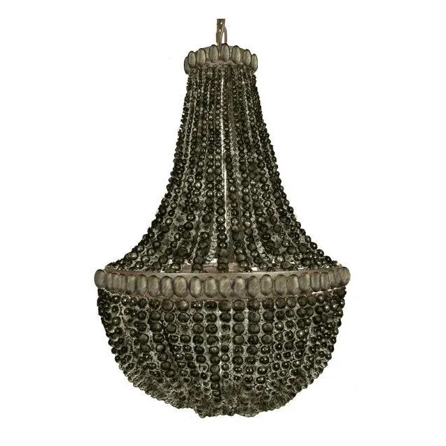 White Samantha Empire Chandelier in White Turquoise and Rose Quartz by Marjorie Skouras Design For Sale - Image 8 of 12