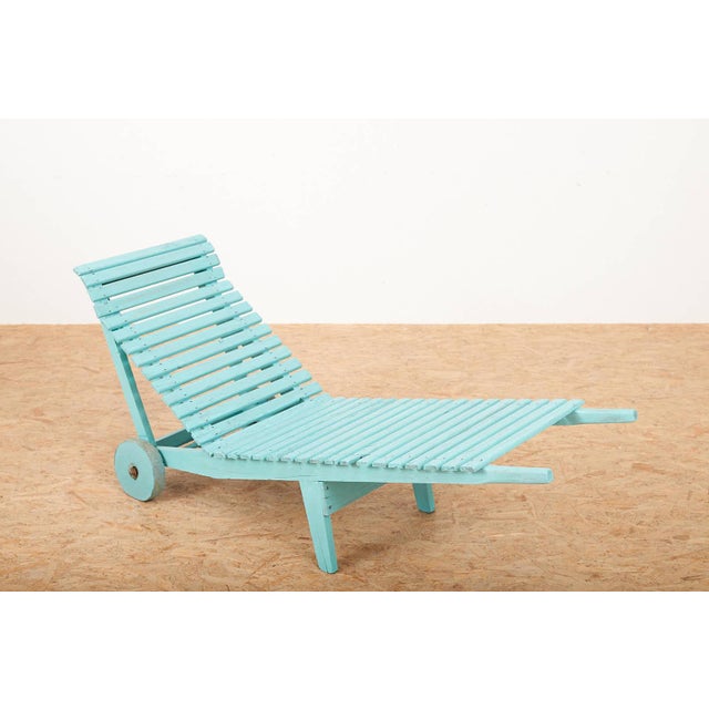 Garden Lounger Mairea with Wooden Frame on Wheels by Aino Alto, 1939 For Sale - Image 4 of 15