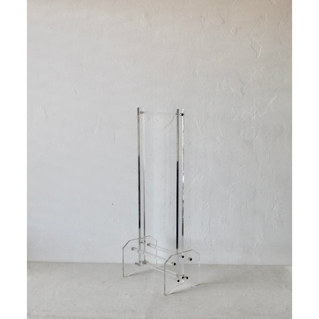 1970s 1970s Charles Hollis Jones Style Small Scale Lucite Serving Tray Tables With Stand-a Pair For Sale - Image 5 of 13