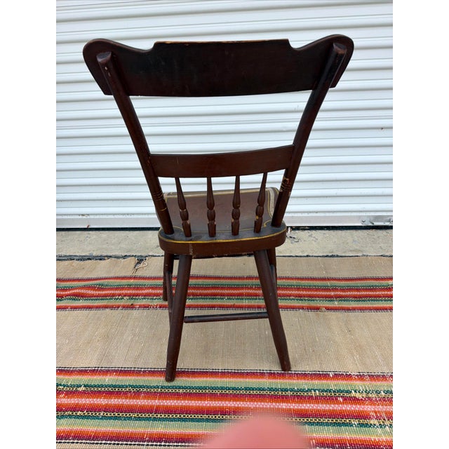Antique Paint Decorated Pennsylvania Kitchen Windsor Side Chair For Sale - Image 16 of 17
