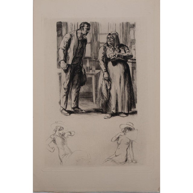 Alméry Lobel-Riche, Discussion animée, Etching For Sale