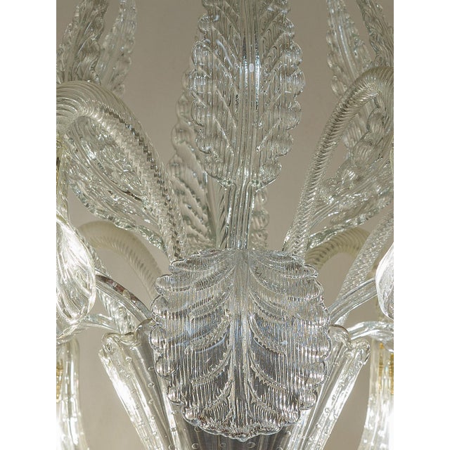 Vintage Six-Light Murano Blown Glass Chandelier from Barovier & Toso, 1930s For Sale - Image 13 of 15