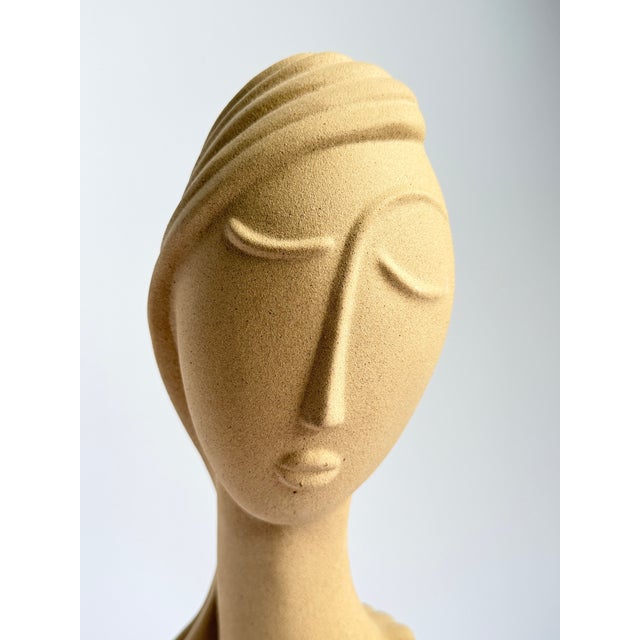 One of Haeger’s most quietly extraordinary pieces — a modernist lady bust in warm sand-toned ceramic that walks the line...
